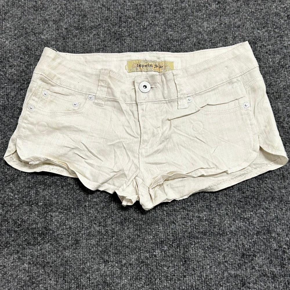 Imperial Star Shorts Womens Size 31 Cream Low Rise Denim Casual Summer Mini
